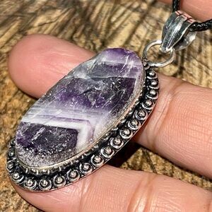 Oval Purple Amethyst Pendant 2 1/4”